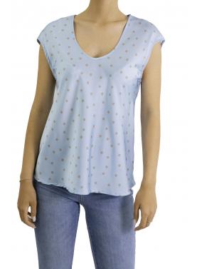 Blusa a pois con scollo a V